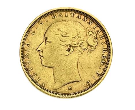 Victoria, Sovereign, 1882M, no BP clearly visible. S3857A 