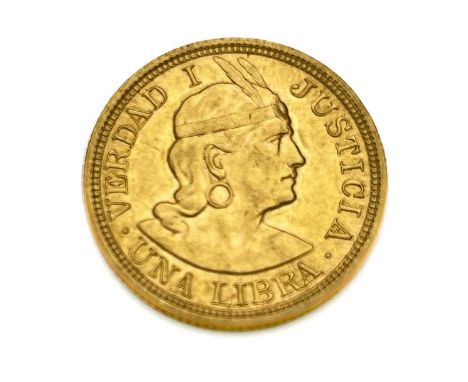 Peru, Republic, 1 Libra, 1917, Lima 