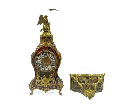 Atelier H. Sandox Perrin, Chaux-de-Fonds, a large French balloon-shaped boulle work bracket clock, of Louis XV design, 19th C