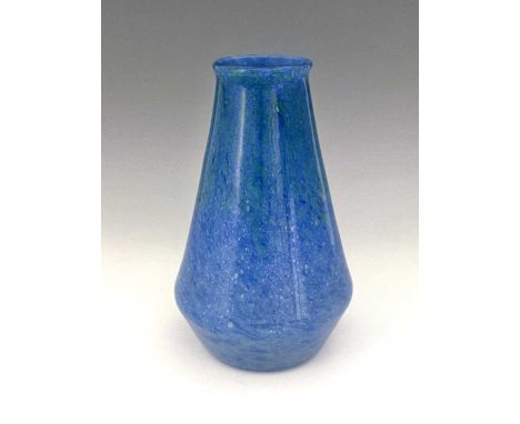 Monart, an Art Deco glass vase, model DIII, green speckled over blue, with detachable light fitting, 30cm high