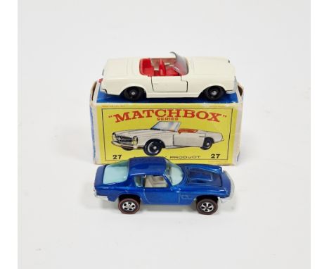 Matchbox Series boxed diecast model No.27 Mercedes-Benz 230SL, cream body red interior together with a Hot Wheels Maserati Mi
