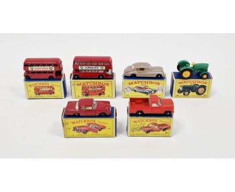 Six boxed Matchbox Series by Lesney&nbsp;diecast model cars&nbsp;to include No.5 London Bus (Longlife), No.5 Routemaster Bus 