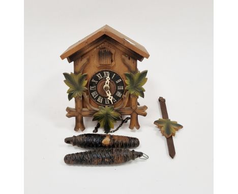 20th century carved cuckoo clock, possibly from the Black Forest, with two weights&nbsp;