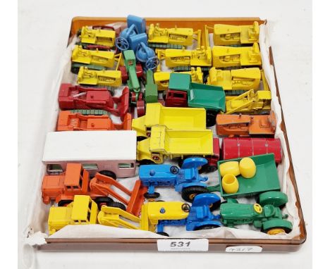 Quantity Lesney Matchbox models, principally agricultural and building related, to include 11 Caterpillar bulldozers in vario