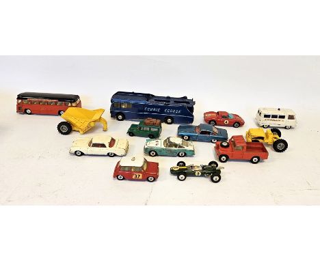 Collection of playworn mainly Corgi diecast model cars to include No.230 Mercedes-Benz 220 SE Coupe, Ecurie Ecosse racing car