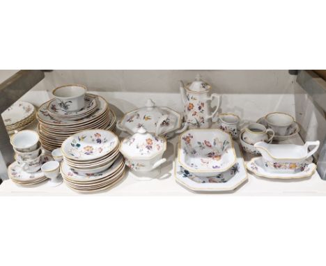 Wedgwood Devon Rose part dinner and coffee service&nbsp;to include coffee pot, octagonal tureen and cover, sauce tureen with 