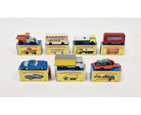 Seven boxed Matchbox Series diecast model cars&nbsp;to include No.5 London Bus, No.14 IS0 Grifo,&nbsp;No.16 Scammel "Mountain