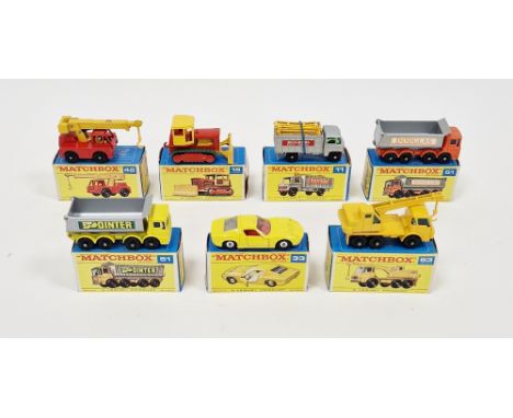 Seven boxed Matchbox Series by Lesney to include&nbsp;No.11 Scaffolding Truck, No.16 Case Tractor (one flap removed), No.33 L
