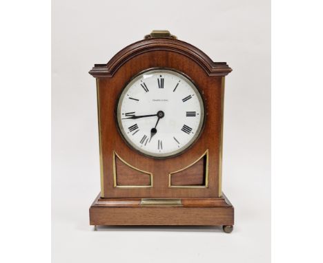 Edwardian mahogany cased bracket clock&nbsp;by Edward &amp; Sons, the enamel dial with Roman numerals denoting hours, brass p