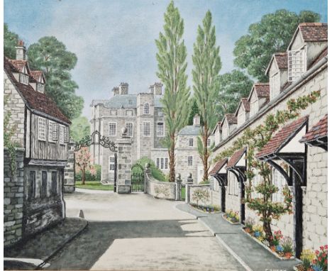 C. Lusty (20th century) Oil on board "Overbury Court, Worcester", signed lower right, 51cm x 61cm