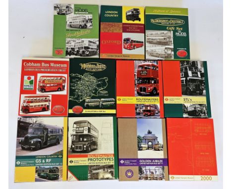 Eleven boxed Exclusive First Editions (EFE) diecast bus gift sets, 1:76 scale including 7 London's Transport Museum limited e