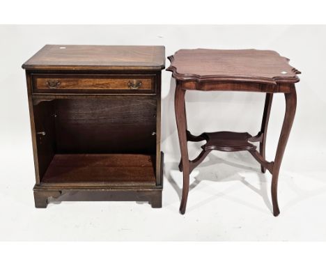 Early 20th century mahogany side table, the shaped top raised on four cabriole legs united by an undershelf, 72cm high x 60cm