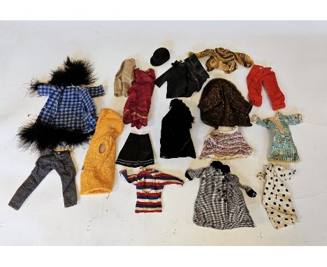 Collection of fashion doll's clothing and accessories including some 1970's Sindy, Tressy and Patch