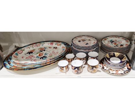 Late 19th century Royal Crown Derby Imari pattern part tea service, printed and impressed marks, comprising: four teacups and