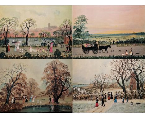 After Helen Bradley (20th century) Colour lithograph 'The Four Seasons', set of four prints, signed in pencil lower right and