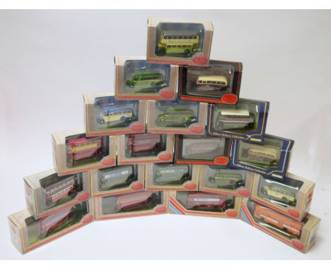 Twenty two boxed EFE die cast model buses and coaches, to include RM Routemaster bus Acton open day 2006 Arriva 15635e, Leyla