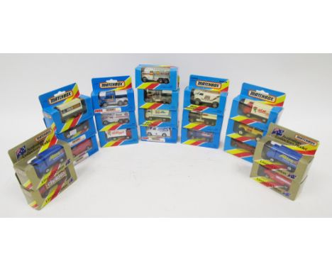 Collection of boxed Matchbox diecast vehicles including 4 with collection card inside (MB44 MB60, MB71, MB72), Australian col