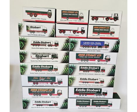 Quantity of Atlas Editions Eddie Stobart diecast scale model trucks&nbsp;including MAN TGX XXL curtain side, Mollie Anne 8023