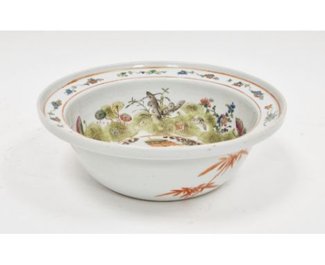 Chinese porcelain basin with figure on horseback, 28cm diameter&nbsp;Condition ReportSurface marks, chip to rim, wear to deco