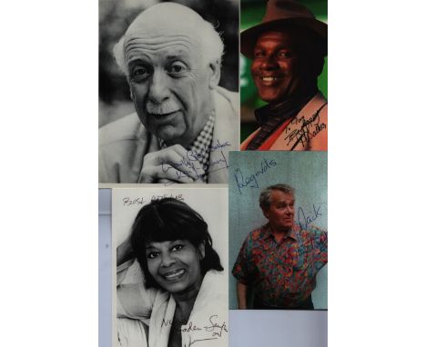 LOVE THY NEIGHBOUR COLLECTION 4 signed Photos Jack Smethurst, Rudolph Walker, Nina Baden-Semper & Keith Marsh . Good conditio