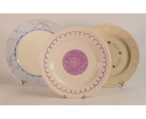 Clarice Cliff for Wilkinson, Three Plates in designs by Millicent Gray and William Robind (3)