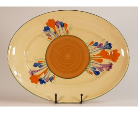 Clarice Cliff for Wilkinson, A Bizarre Oval Platter in the Crocus Design. Length: 37cm