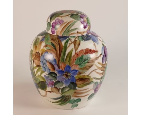 Carltonware Lidded Ginger Jar decorated with handpainted floral patterns. Height: 26cm