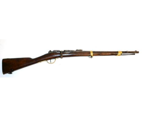 A French Model 1874/80 Gras Carbine, with single shot bolt action, the 52cm steel barrel numbered t 56211 on the left, the ri