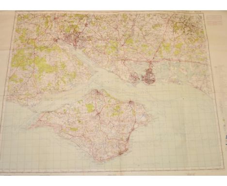 Four Second World War German Anschluss Army Maps, of Southampton, Portsmouth and Isle of Wight, South West London and Windsor