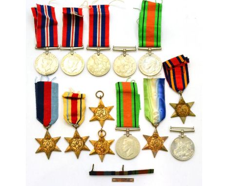 A Second World War Group of Six Medals, in original Royal Admiralty box addressed to Mr R Shipley, Chopwell, comprising 1939-