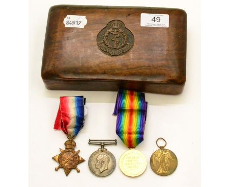 A First World War Pair, awarded to 14067 L.SJT. W.T.BELL, BORD:R., comprising 1914-15 Star and British War Medal, in box of i