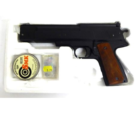 PURCHASER MUST BE 18 YEARS OR OVER A Weihrauch Sport HW 45 .177 Calibre Air Pistol, numbered 378680, with safety lever to the