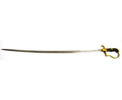 An Imperial German Army Officer's Sword, the 82.5cm single edge fullered steel blade with maker's squirrel logo for Carl Eick