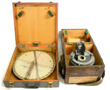 An Air Ministry Azimuth Circle No.4 Compass, no.21488.H. stamped with broad arrow over 6A/892, in a fitted wood box with a se