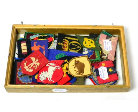 A Collection of Forty Eight Second World War British and Allied Contingents  Formation Badges, embroidered, woven and printed