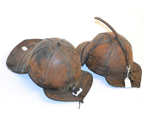 An East European Lobster Tail Helmet (Zischagge), possibly 17th Century, the one piece skull with six ribs, set with a separa