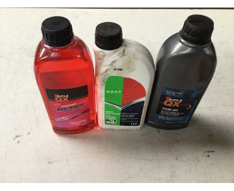 Triple QX &amp; H.OA.T anti-freeze &amp; Summer Coolant and other dealership oils and consumables (1 box).