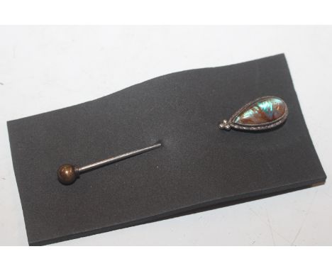 A Sterling silver R&W butterfly wing hat pin 