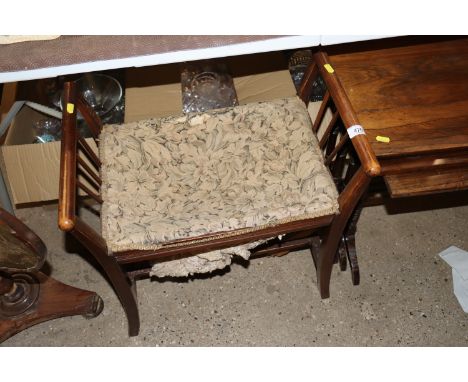 A 19th Century mahogany stool for re-upholstery