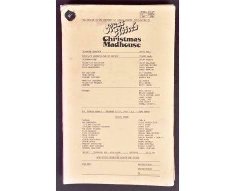 From the collection of Alan Wightman - Russ Abbot's Madhouse (1980-1985 sketch show) - an original production camera script f