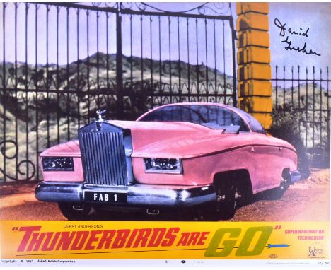 Thunderbirds - David Graham (voice of Brains and Gordon Tracy) - an autographed 8x10" colour replica Lobby Card from the clas