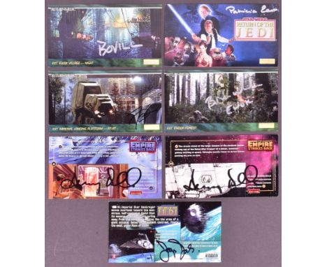Star Wars - Empire Strikse Back &amp; Return Of The Jedi - a collection of x7 autographed Topps Widevision official trading c