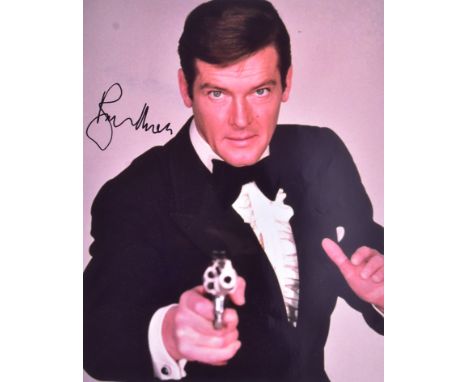 Sir Roger Moore (1927-2017) - James Bond 007 - an autographed 14x11" colour photograph of Moore in a head and shoulders pose,