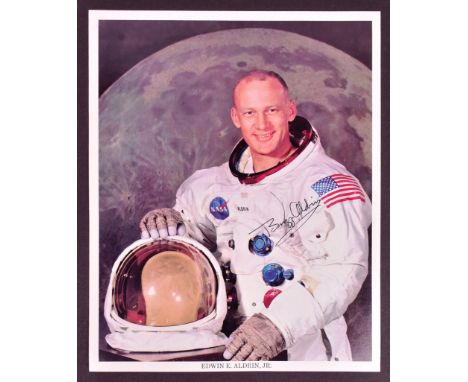 Edwin ' Buzz '&nbsp; Aldrin Jr - Moon Walker (Apollo 11) - vintage 8x10" official NASA portrait showing Aldrin in his astrona