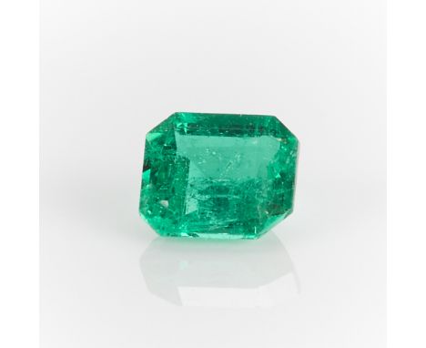 One 0.50 carat step cut emerald.Length: 4.93 mm x width: 4.36 mm x depth: 2.97 mm. Gross weight: 0.50 ct.Condition: Very ligh