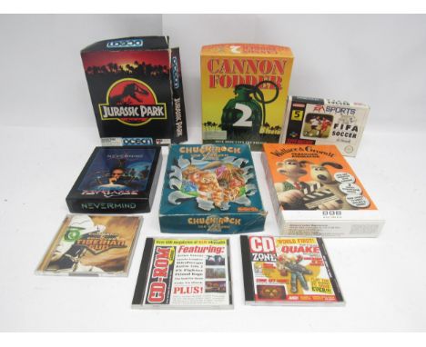 Retro Gaming - A mixed group of vintage computer games to include CBM/Amiga 'Cannon Fodder 2', 'Chuck Rock 2 Son Of Chuck', '