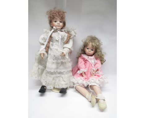 Two bisque head girl dolls by D Rubert for The Doll Artworks; 'Sugar' and 'Rachel', each approx. 80cm tall (2)