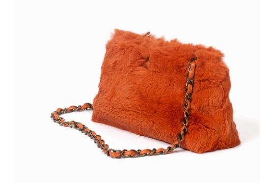 orange fur bag