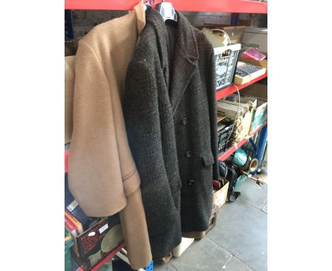 A CAMEL COAT AND TWEED COAT