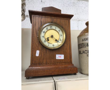 OAK EDWARDIAN MANTEL CLOCK